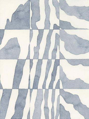 Indigo Grain IV White Modern Wood Framed Art Print with Double Matting by Galapon, Nikki