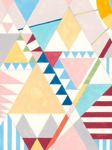 Triangles and Pyramids I White Modern Wood Framed Art Print with Double Matting by Galapon, Nikki