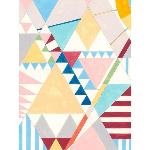 Triangles and Pyramids I White Modern Wood Framed Art Print by Galapon, Nikki