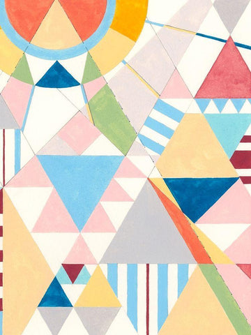 Triangles and Pyramids II White Modern Wood Framed Art Print with Double Matting by Galapon, Nikki
