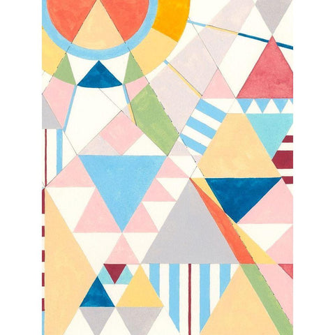 Triangles and Pyramids II White Modern Wood Framed Art Print by Galapon, Nikki