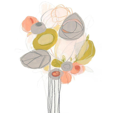 Wildflower Contour II Gold Ornate Wood Framed Art Print with Double Matting by Vess, June Erica