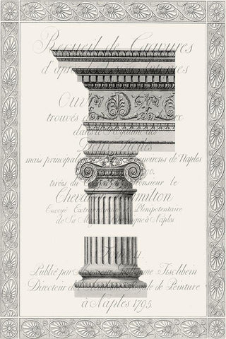 Column Overlay II White Modern Wood Framed Art Print with Double Matting by Vision Studio