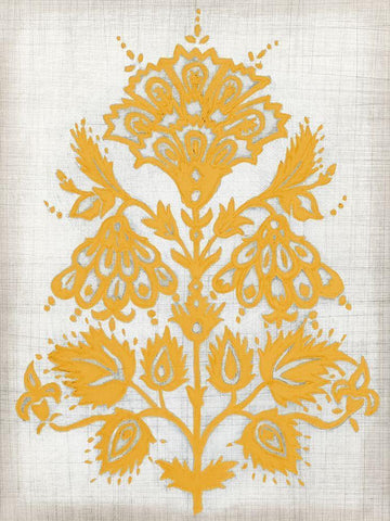 Saffron Detail I White Modern Wood Framed Art Print with Double Matting by Meagher, Megan