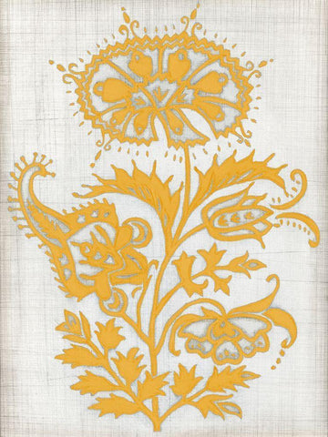 Saffron Detail II White Modern Wood Framed Art Print with Double Matting by Meagher, Megan