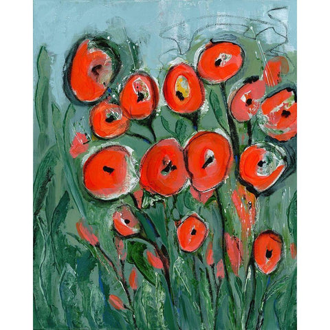 All that Jazz Garden I Black Modern Wood Framed Art Print with Double Matting by Daavettila, Tara