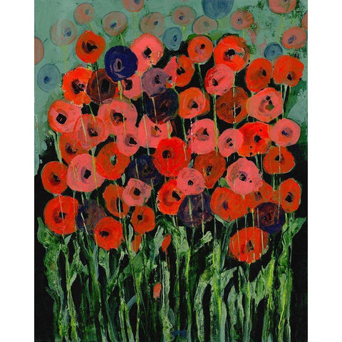 All that Jazz Garden III Black Modern Wood Framed Art Print with Double Matting by Daavettila, Tara