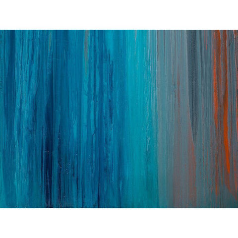 Drenched in Teal II Black Modern Wood Framed Art Print by Guererra, Teodora