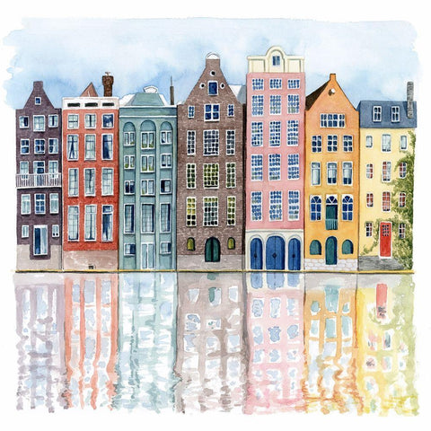 Neighborhood I Black Modern Wood Framed Art Print with Double Matting by Popp, Grace