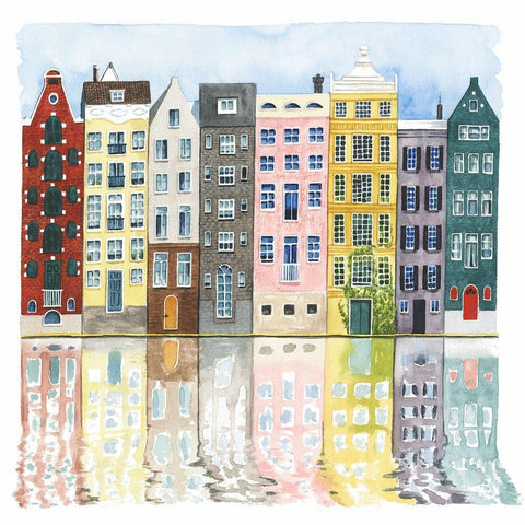 Neighborhood II Gold Ornate Wood Framed Art Print with Double Matting by Popp, Grace