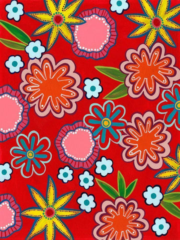 Bright Flowers I White Modern Wood Framed Art Print with Double Matting by Moore, Regina