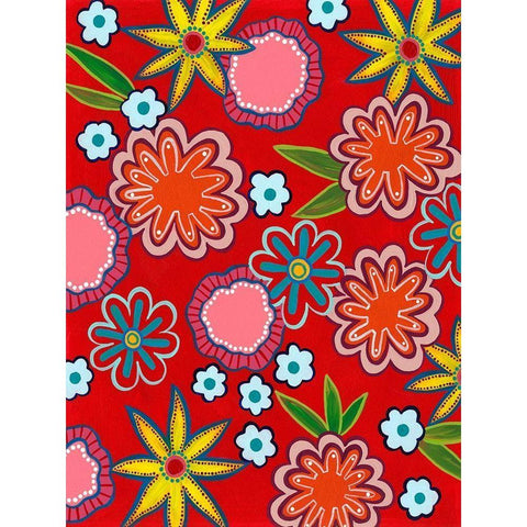 Bright Flowers I Black Modern Wood Framed Art Print by Moore, Regina