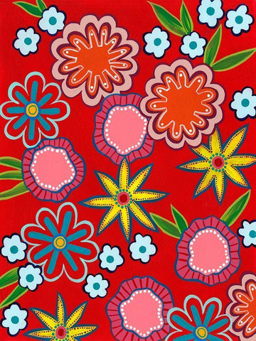 Bright Flowers II White Modern Wood Framed Art Print with Double Matting by Moore, Regina