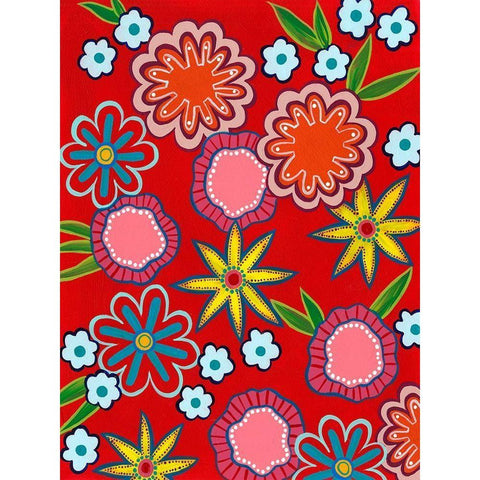 Bright Flowers II Gold Ornate Wood Framed Art Print with Double Matting by Moore, Regina