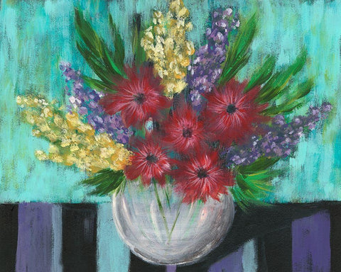Early Summer Blooms II White Modern Wood Framed Art Print with Double Matting by Moore, Regina