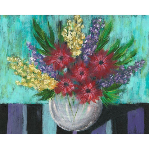 Early Summer Blooms II White Modern Wood Framed Art Print by Moore, Regina