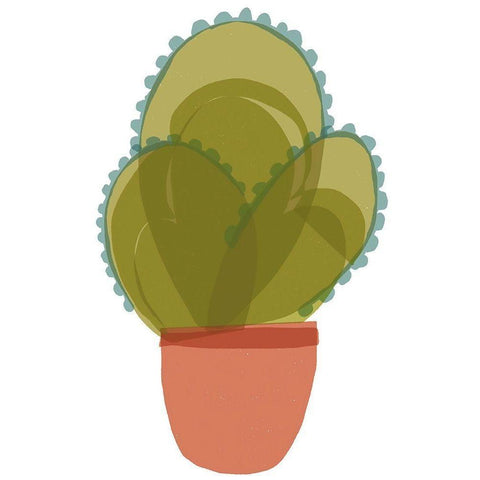 Mod Cactus I Black Modern Wood Framed Art Print with Double Matting by Delamater, Rob