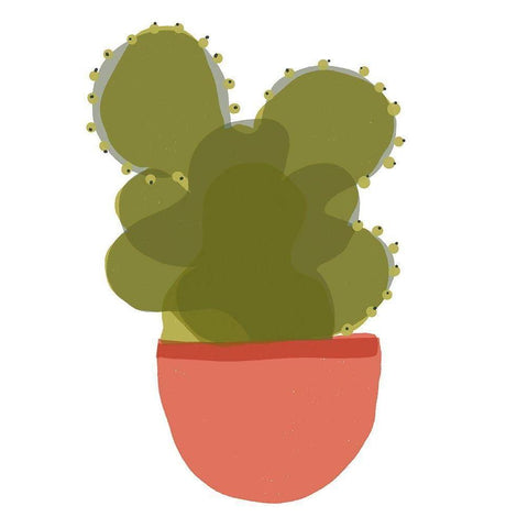 Mod Cactus II Black Modern Wood Framed Art Print by Delamater, Rob