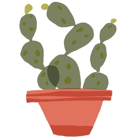 Mod Cactus VII Gold Ornate Wood Framed Art Print with Double Matting by Delamater, Rob