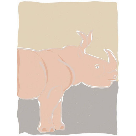 Pastel Zoo I White Modern Wood Framed Art Print by Delamater, Rob