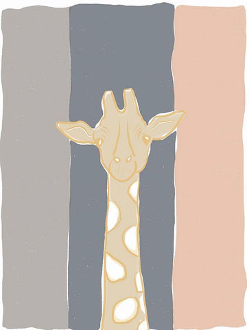 Pastel Zoo II White Modern Wood Framed Art Print with Double Matting by Delamater, Rob