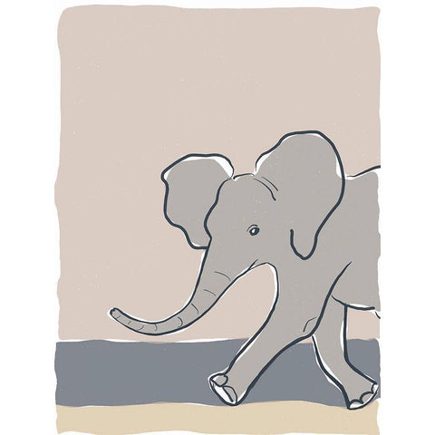 Pastel Zoo III Black Modern Wood Framed Art Print by Delamater, Rob