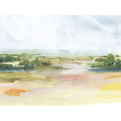 Sunlit Marsh II Black Modern Wood Framed Art Print with Double Matting by Popp, Grace