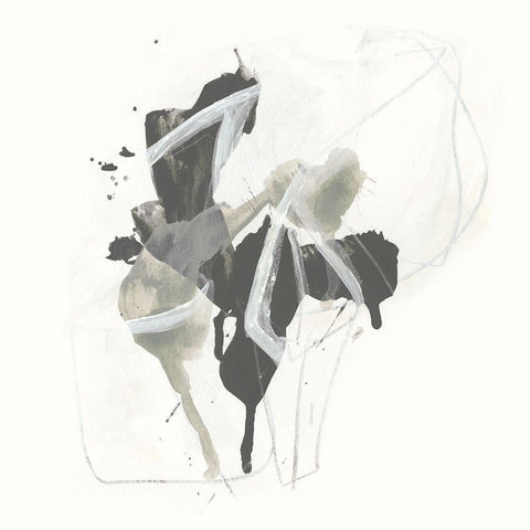 Monochrome Missive II White Modern Wood Framed Art Print with Double Matting by Vess, June Erica