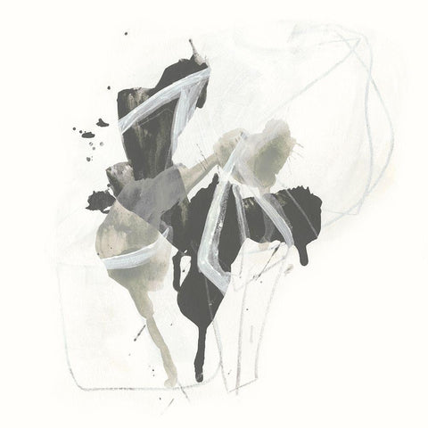 Monochrome Missive II Black Modern Wood Framed Art Print by Vess, June Erica