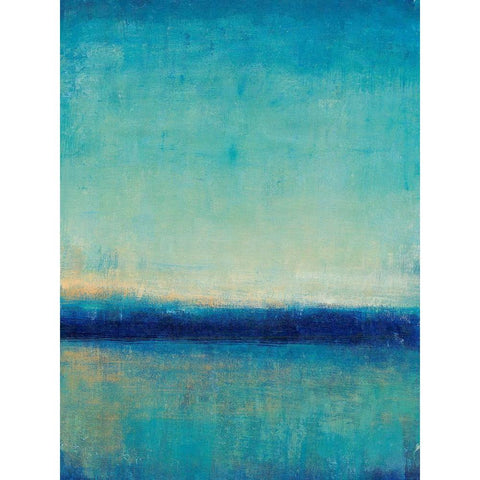 Blue Horizon II Black Modern Wood Framed Art Print with Double Matting by OToole, Tim