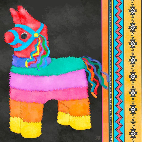PiÃ±ata Party I Gold Ornate Wood Framed Art Print with Double Matting by Reynolds, Jade