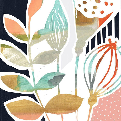 Poppy Pods II White Modern Wood Framed Art Print with Double Matting by Borges, Victoria