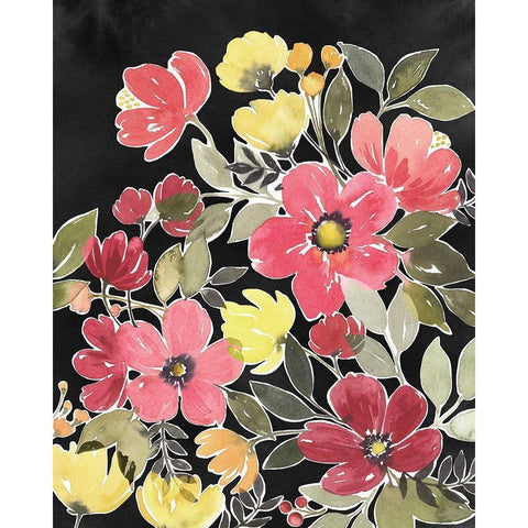 Night Flora I Gold Ornate Wood Framed Art Print with Double Matting by Popp, Grace