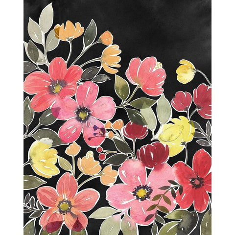 Night Flora II Black Modern Wood Framed Art Print by Popp, Grace