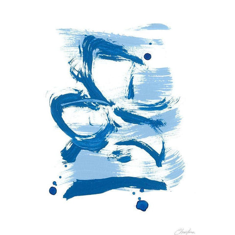 Blue Breeze I White Modern Wood Framed Art Print by Long, Christina