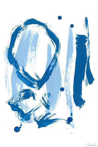 Blue Breeze IV Black Ornate Wood Framed Art Print with Double Matting by Long, Christina