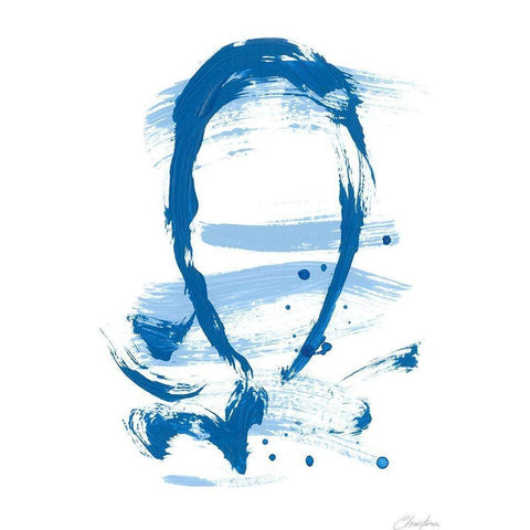Blue Breeze VI Black Modern Wood Framed Art Print with Double Matting by Long, Christina