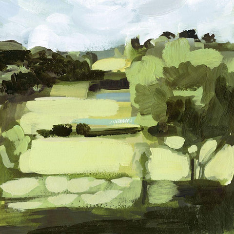 Verdant Daze I White Modern Wood Framed Art Print by Borges, Victoria