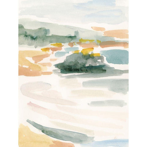 Golden Coast I Gold Ornate Wood Framed Art Print with Double Matting by Borges, Victoria