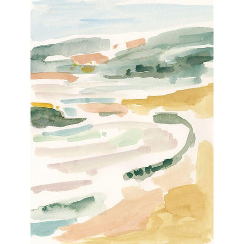 Golden Coast II Black Modern Wood Framed Art Print by Borges, Victoria