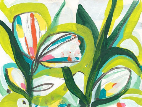 Tropical Tones I Black Ornate Wood Framed Art Print with Double Matting by Vess, June Erica