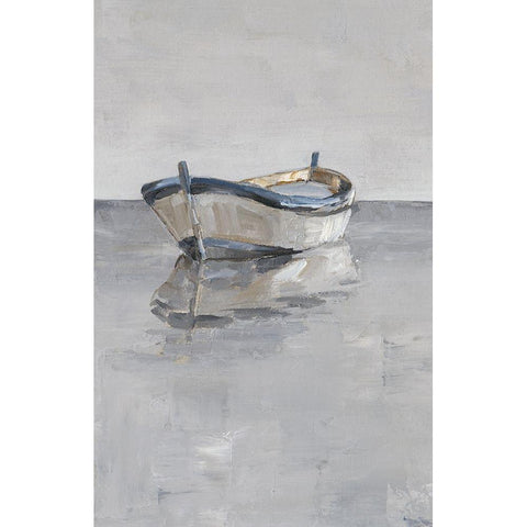 Boat on the Horizon II White Modern Wood Framed Art Print by Harper, Ethan