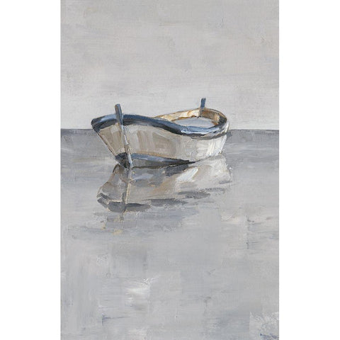 Boat on the Horizon II Black Modern Wood Framed Art Print with Double Matting by Harper, Ethan