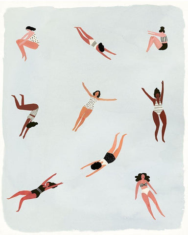 Minnows I Black Ornate Wood Framed Art Print with Double Matting by Borges, Victoria