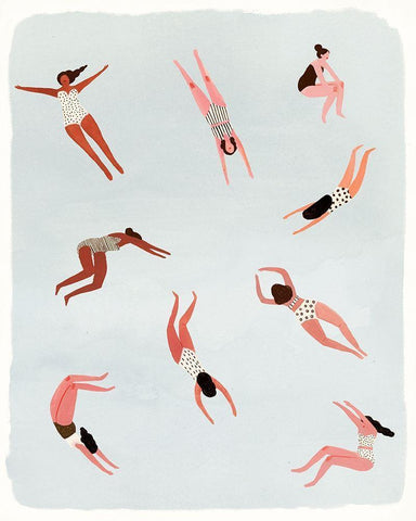 Minnows II Black Ornate Wood Framed Art Print with Double Matting by Borges, Victoria