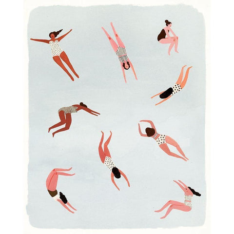 Minnows II Black Modern Wood Framed Art Print by Borges, Victoria