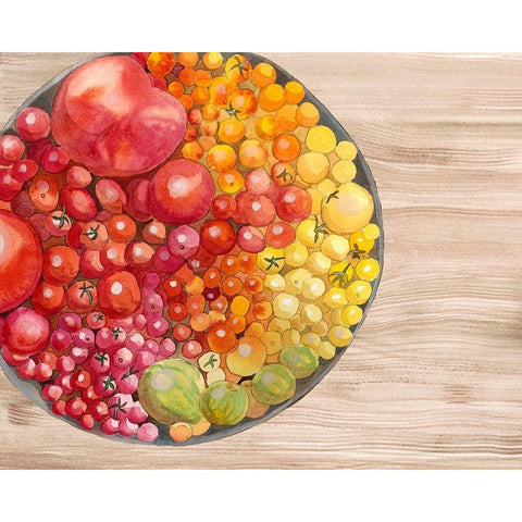 Bowls of Fruit I Black Modern Wood Framed Art Print by Ludwig, Alicia