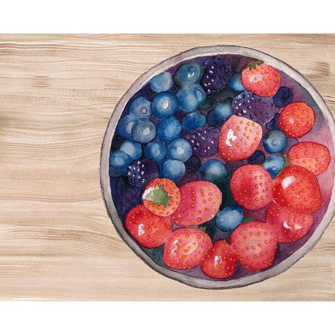 Bowls of Fruit III Black Modern Wood Framed Art Print by Ludwig, Alicia