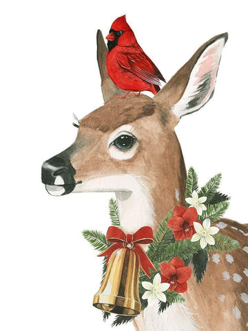 Yuletide Darling II White Modern Wood Framed Art Print with Double Matting by Popp, Grace