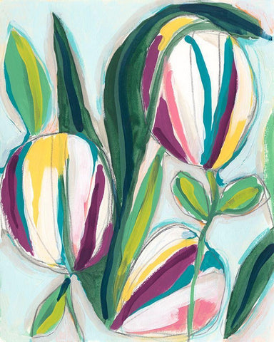 Bright Bounty I White Modern Wood Framed Art Print with Double Matting by Vess, June Erica